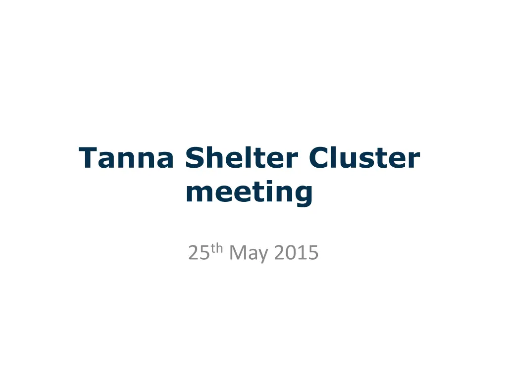 tanna shelter cluster meeting n.w