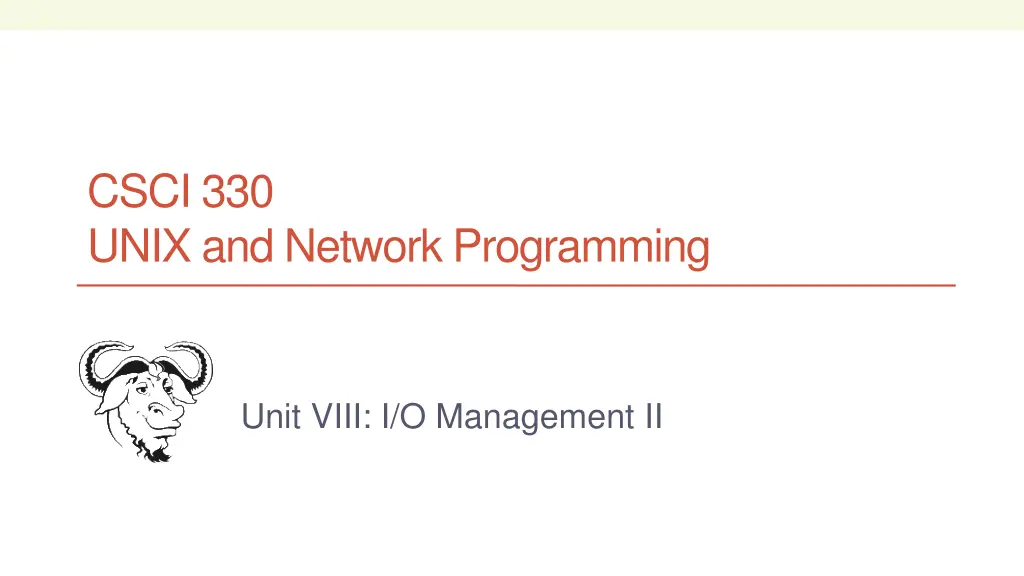 csci 330 unix and network programming n.w