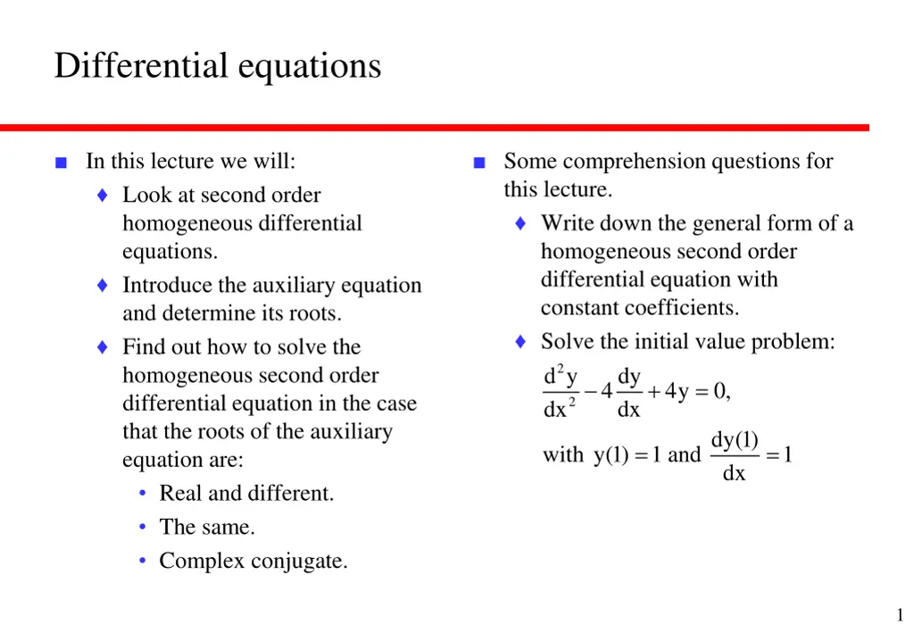 differential equations n.w
