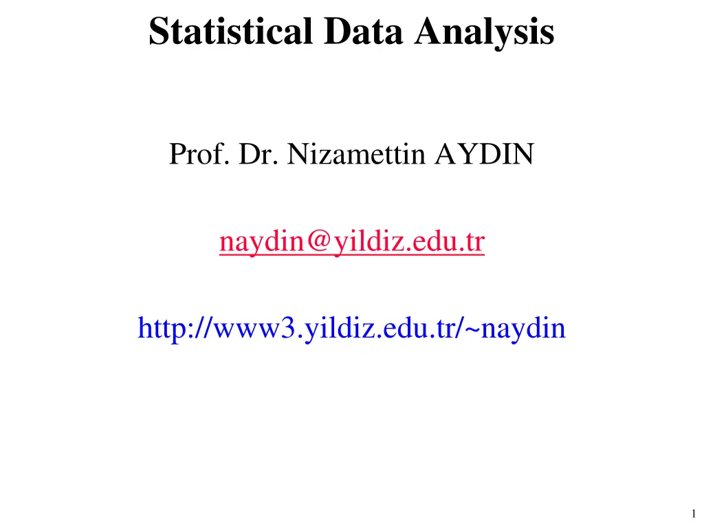 statistical data analysis n.w