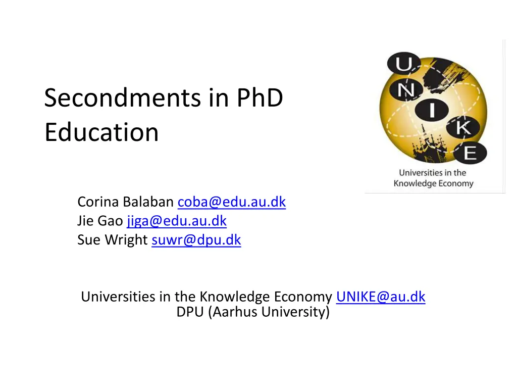 secondments in phd education n.w