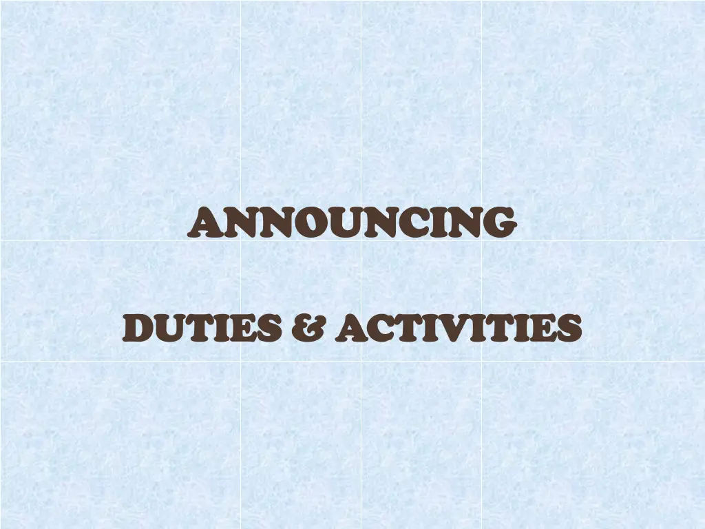 announcing announcing n.w