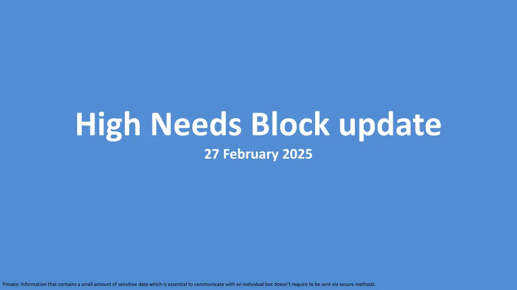 high needs block update 27 february 2025 n.w