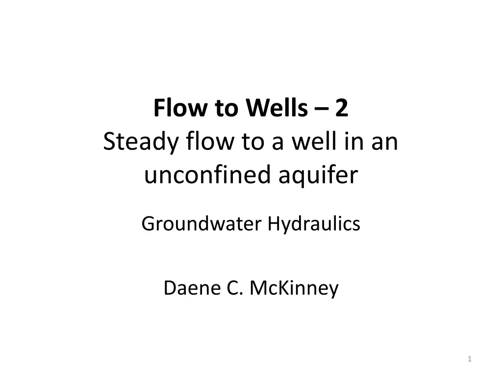 flow to wells 2 steady flow to a well n.w