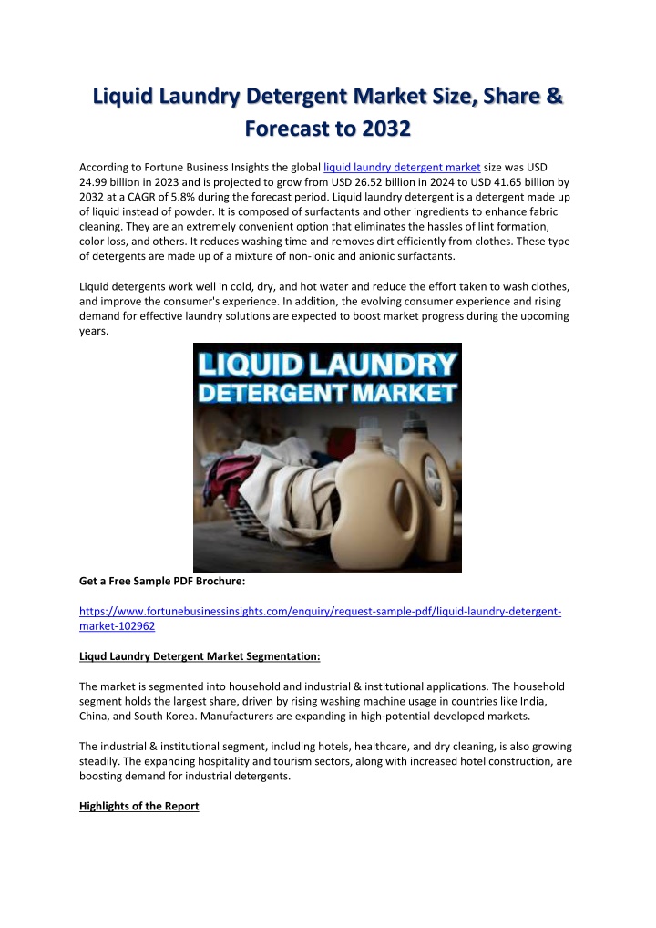 liquid laundry detergent market size share n.w