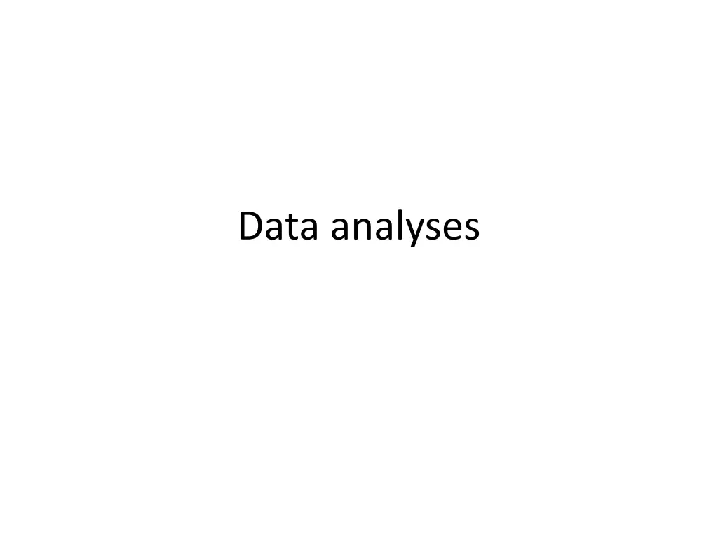data analyses n.w
