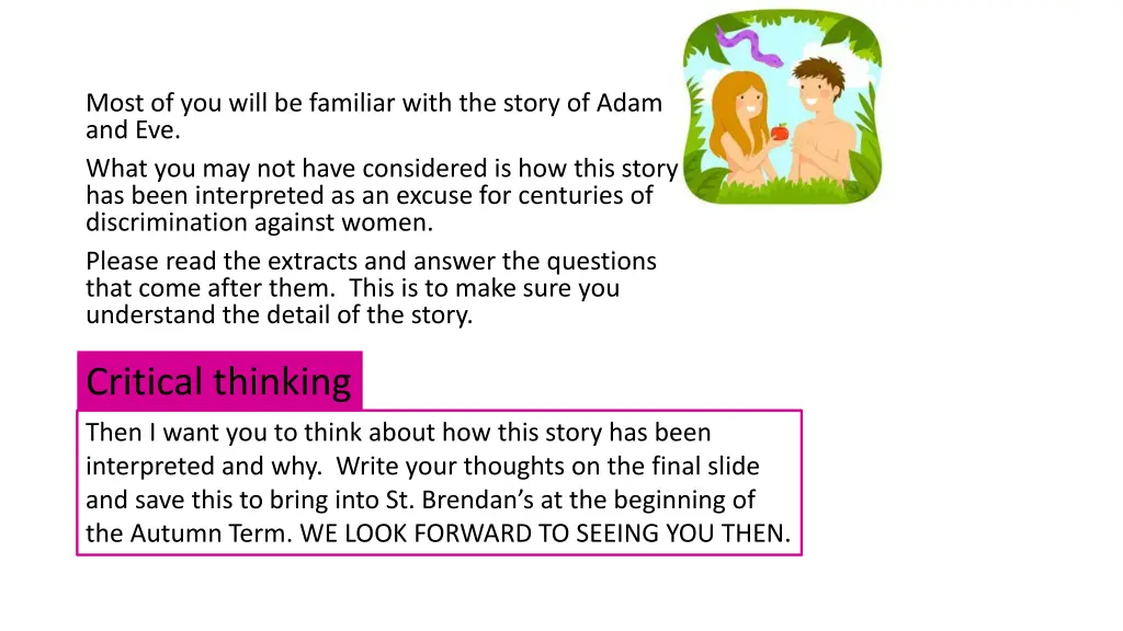 most of you will be familiar with the story n.w