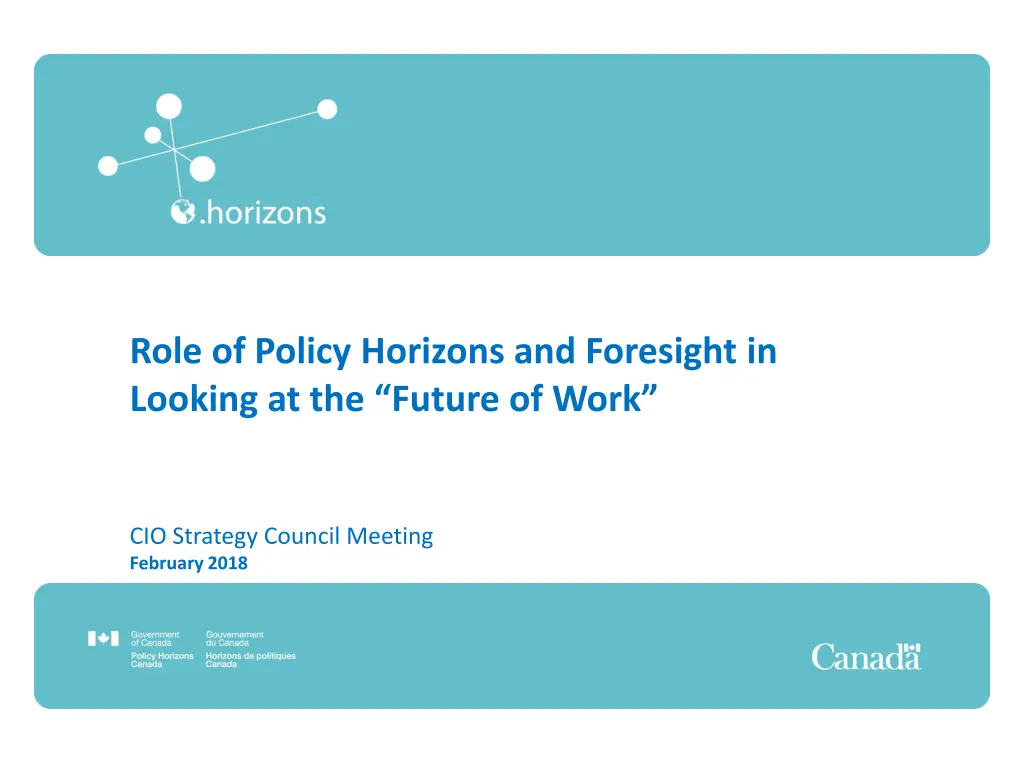 role of policy horizons and foresight in looking n.w