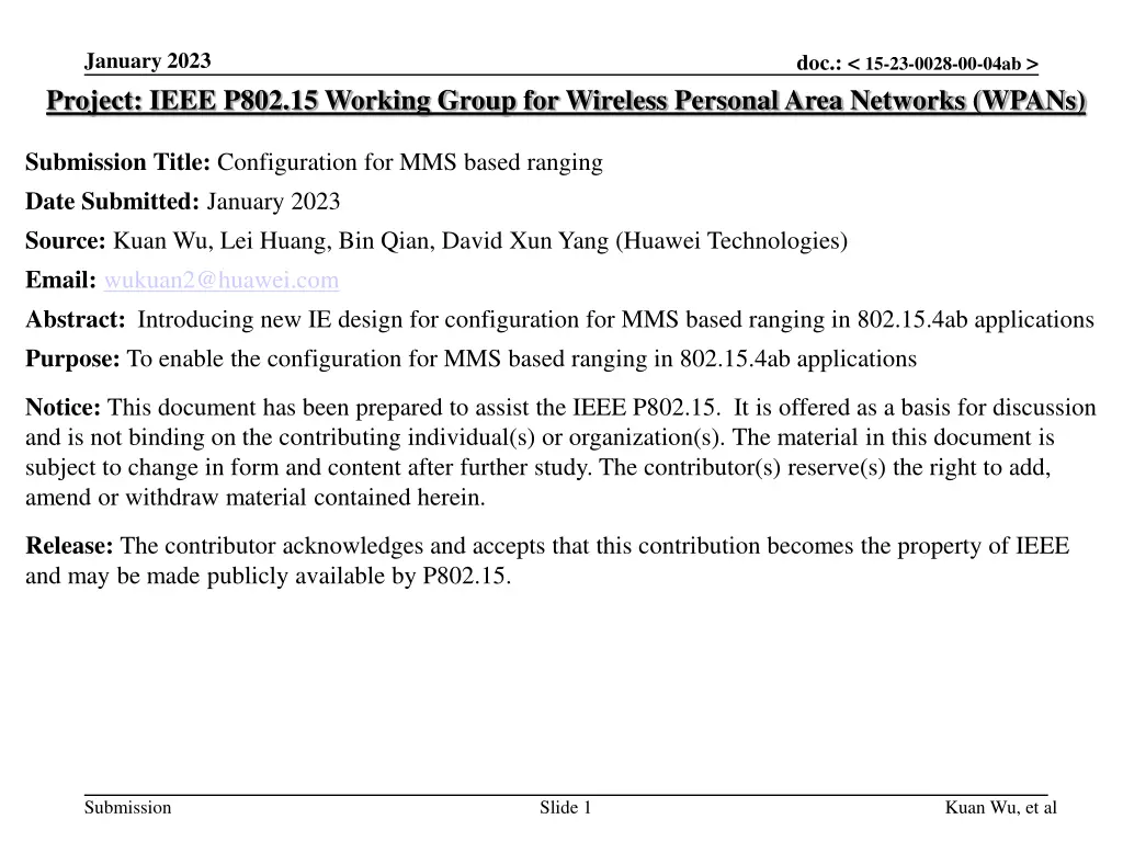 january 2023 project ieee p802 15 working group n.w