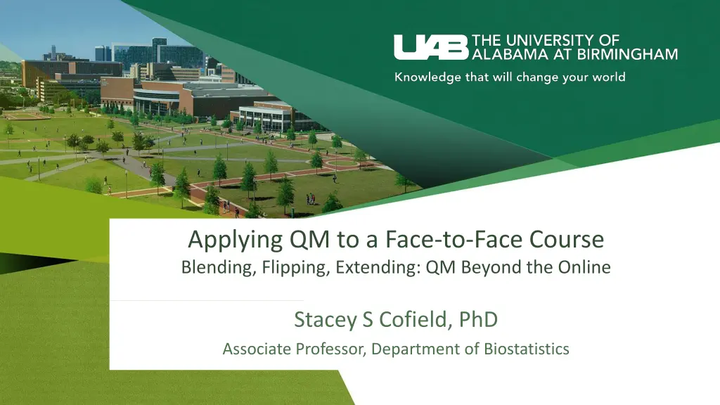 applying qm to a face to face course blending n.w