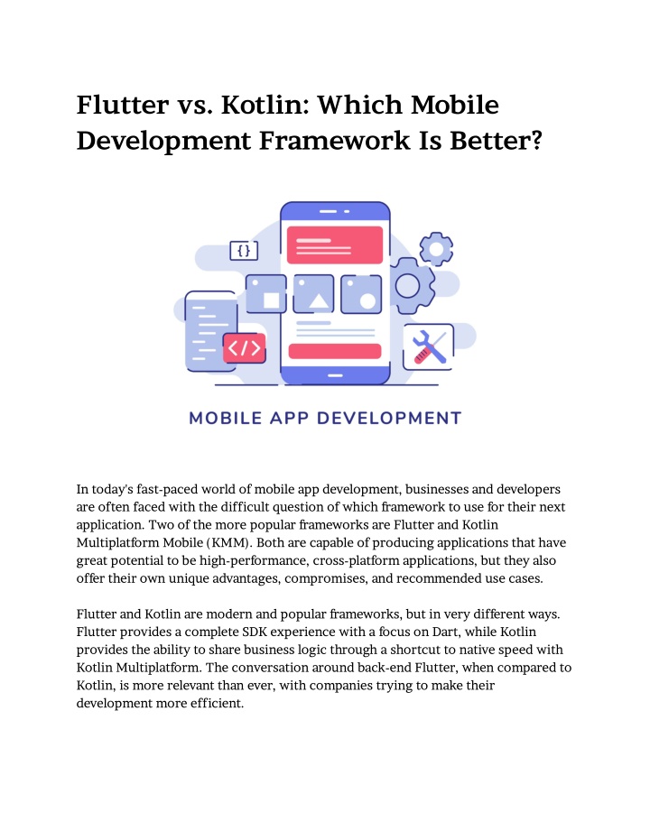 flutter vs kotlin which mobile development n.w