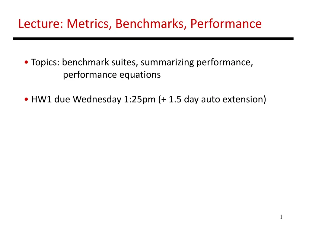 lecture metrics benchmarks performance n.w
