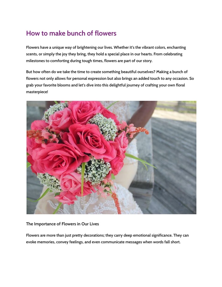 how to make bunch of flowers n.w