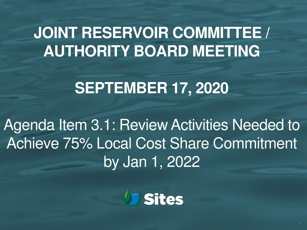 joint reservoir committee authority board meeting n.w