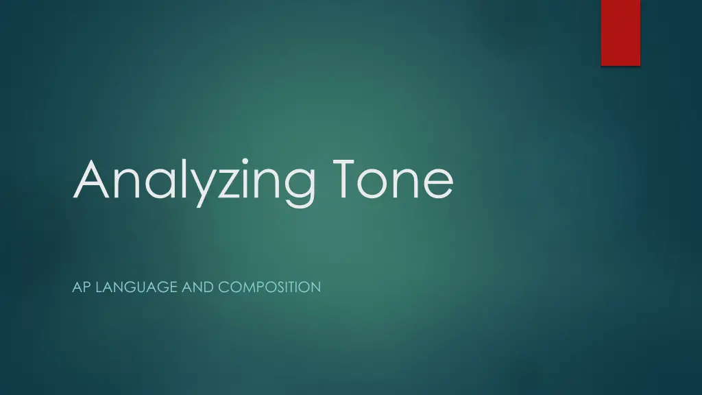 analyzing tone n.w