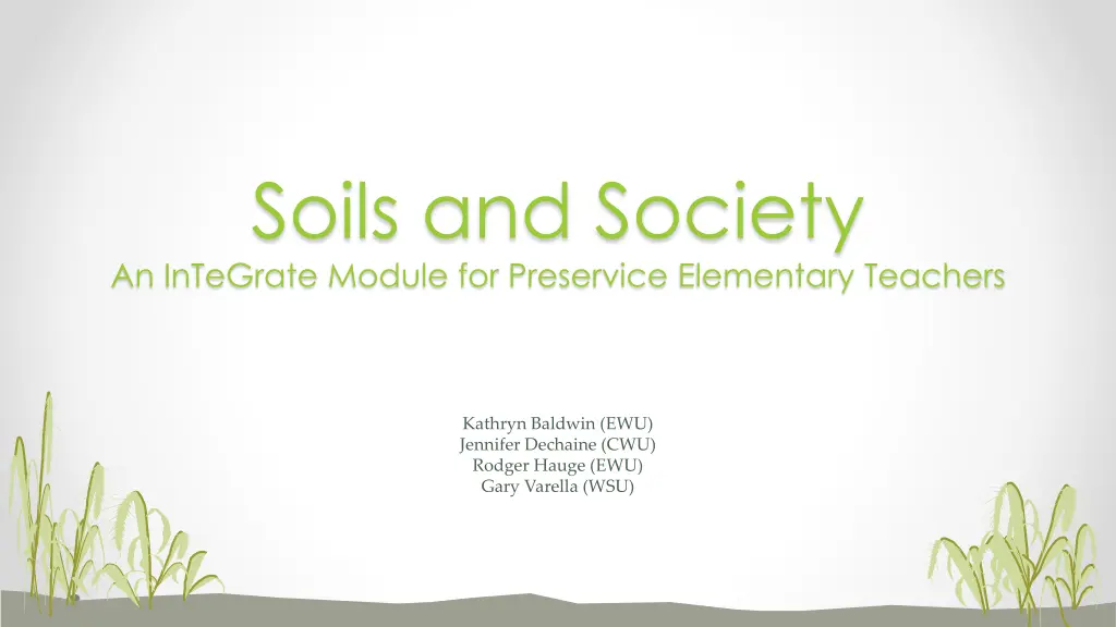soils and society an integrate module n.w