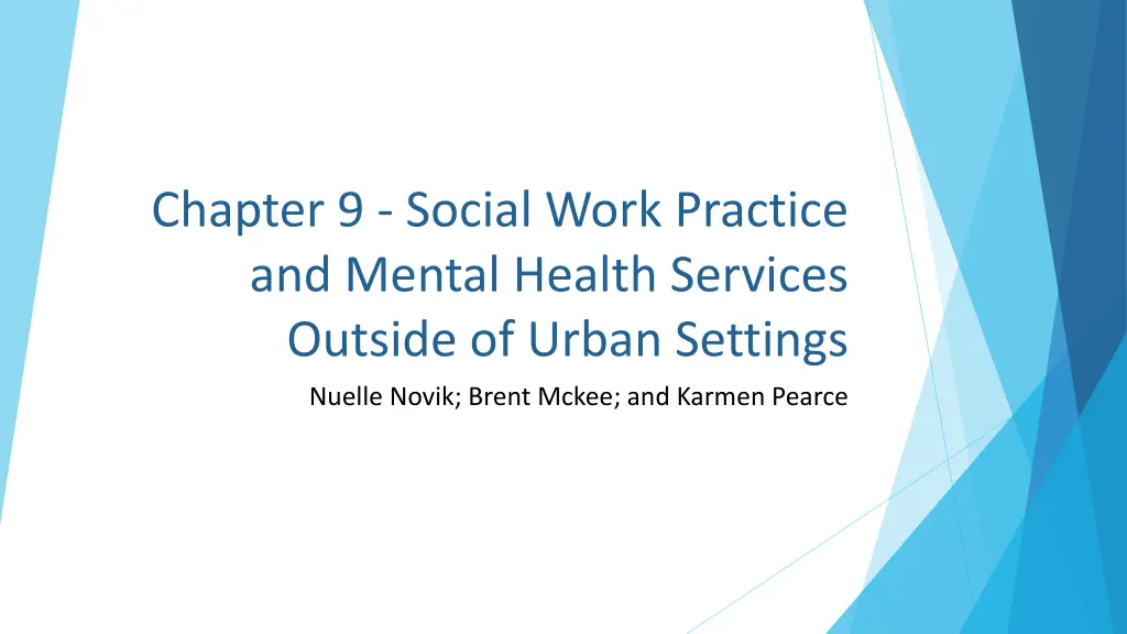 chapter 9 social work practice and mental health n.w