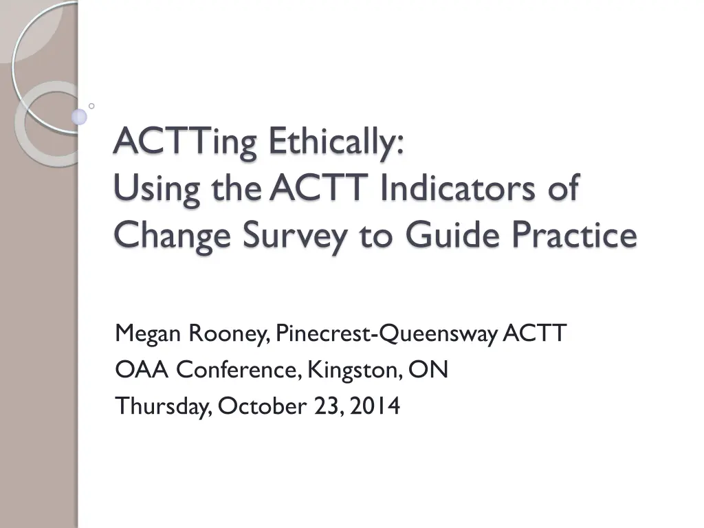 actting ethically using the actt indicators n.w