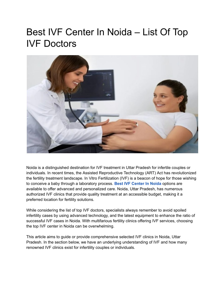 best ivf center in noida list of top ivf doctors n.w