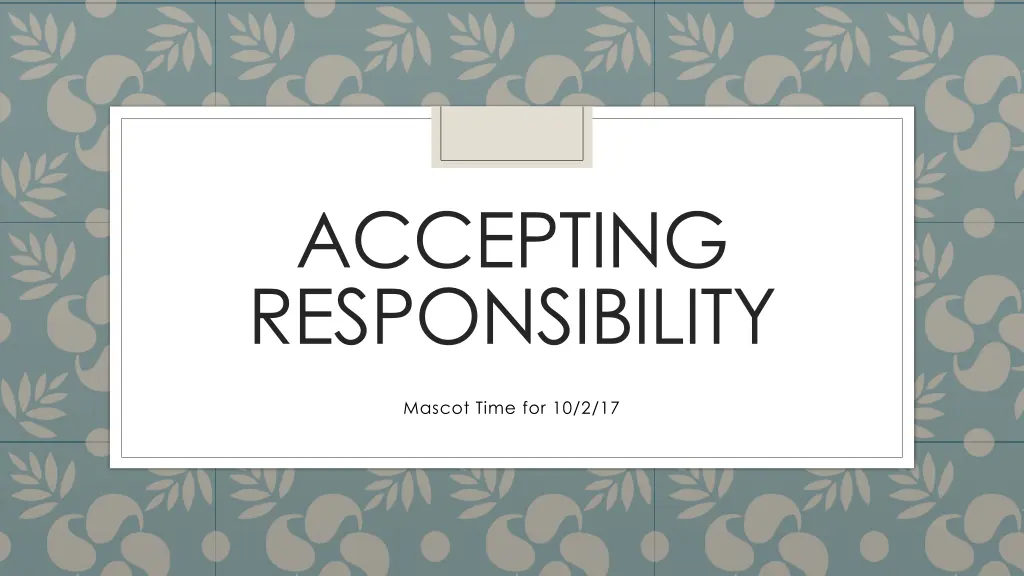 accepting responsibility n.w