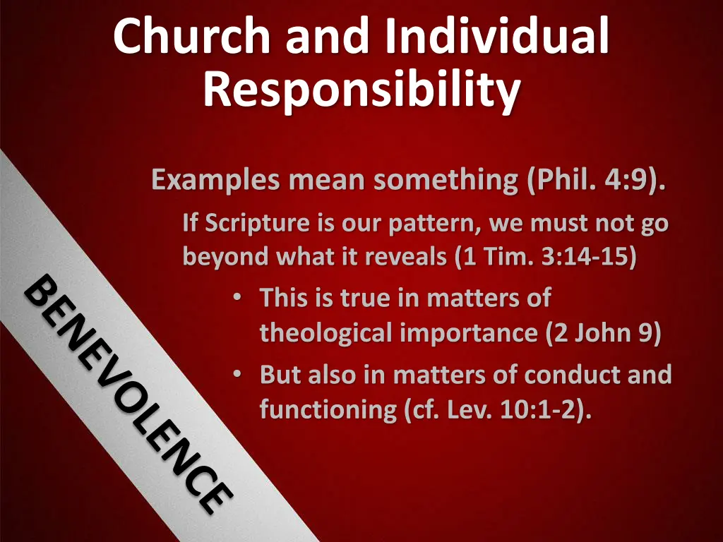 church and individual responsibility n.w