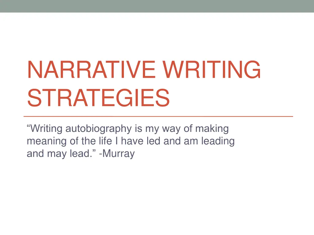 narrative writing strategies n.w