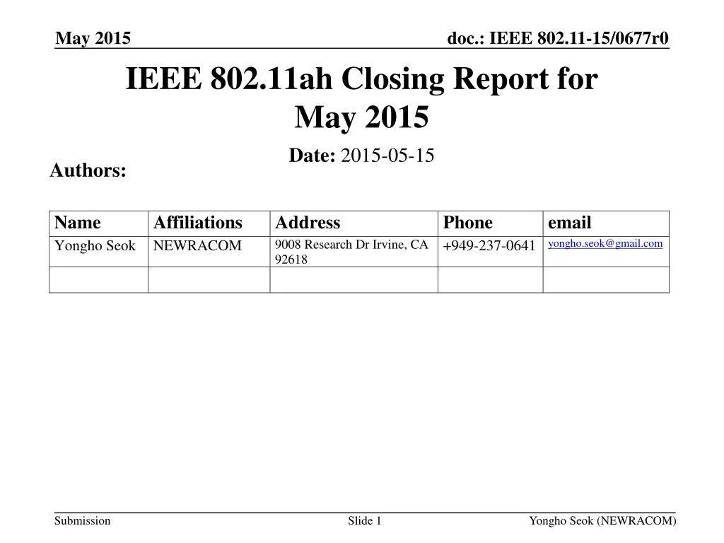 may 2015 n.w