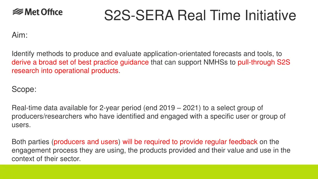 s2s sera real time initiative n.w