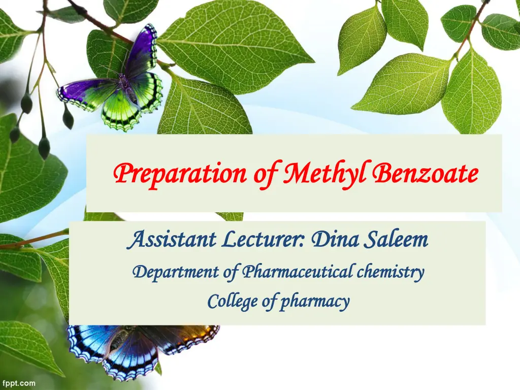 preparation of methyl benzoate preparation n.w