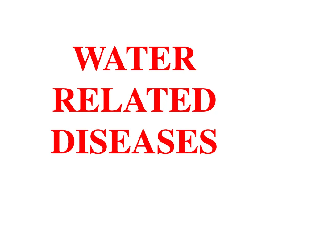 water related diseases n.w