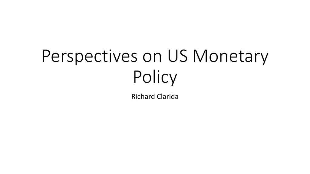 perspectives on us monetary policy n.w