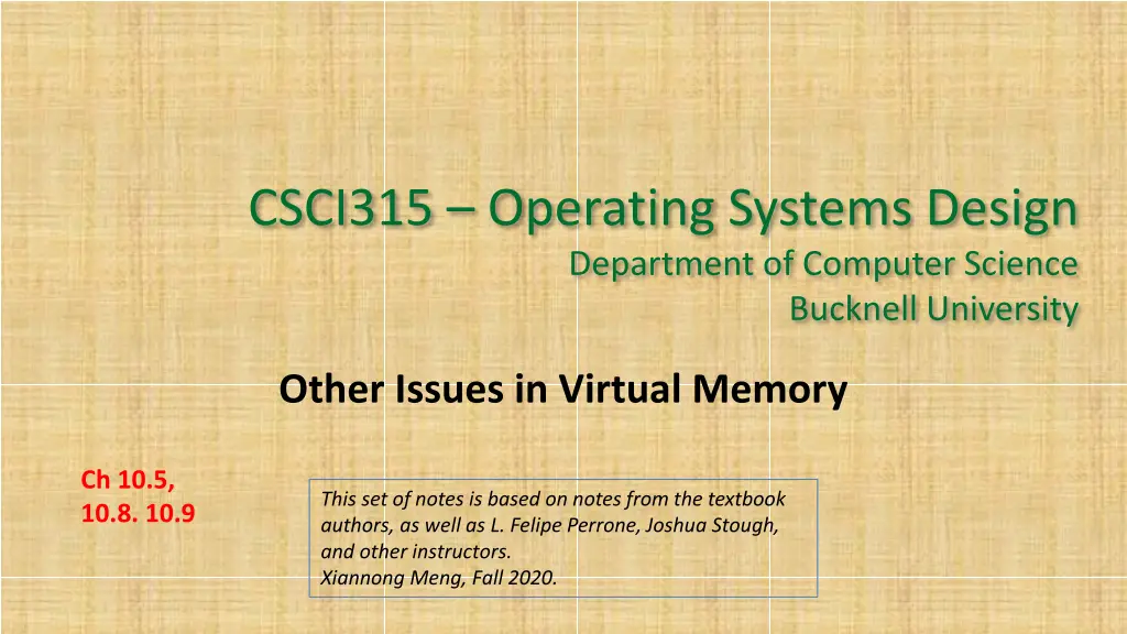 csci315 operating systems design department n.w