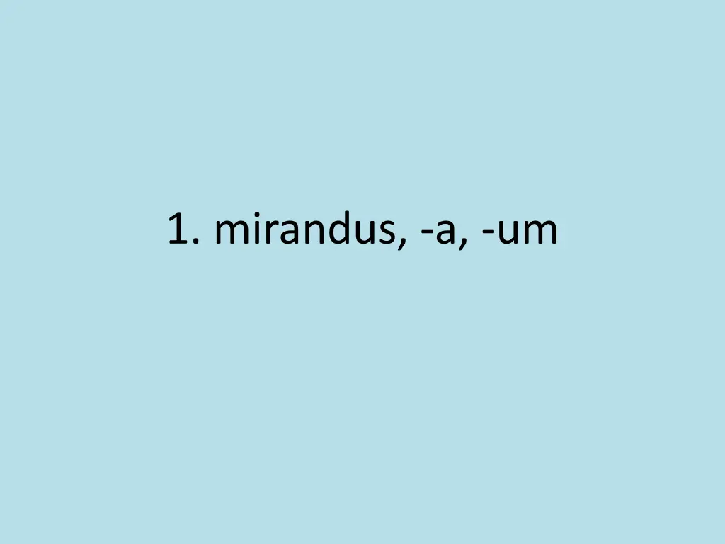 1 mirandus a um n.w