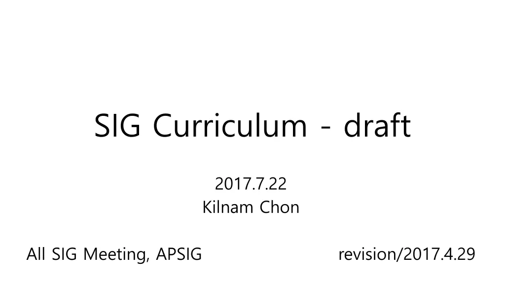 sig curriculum draft n.w