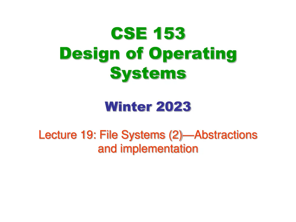 cse 153 n.w