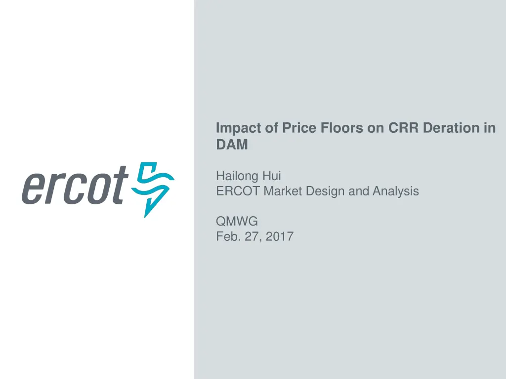 impact of price floors on crr deration in dam n.w