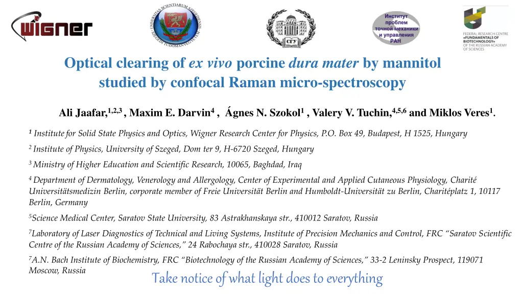 optical clearing of ex vivo porcine dura mater n.w