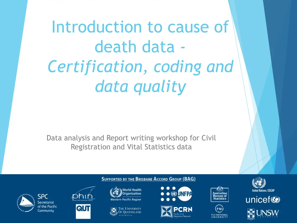 introduction to cause of death data certification n.w