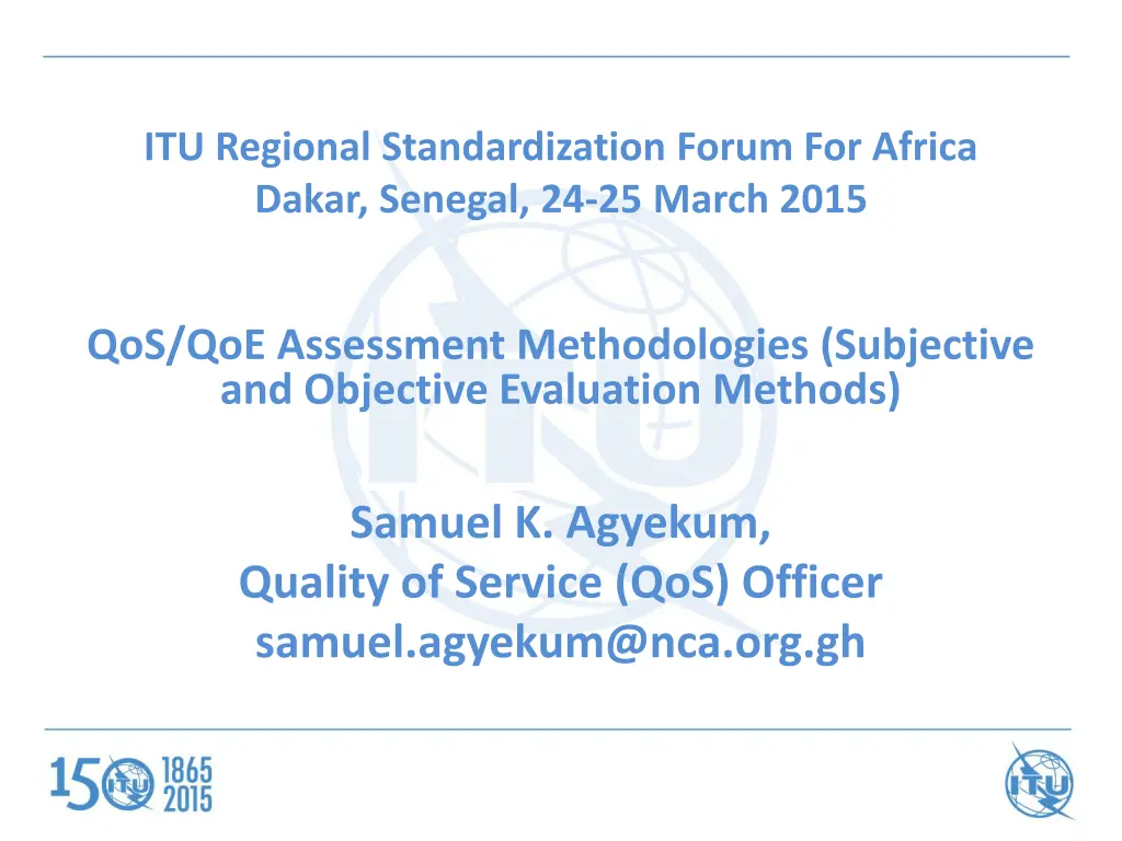 itu regional standardization forum for africa n.w
