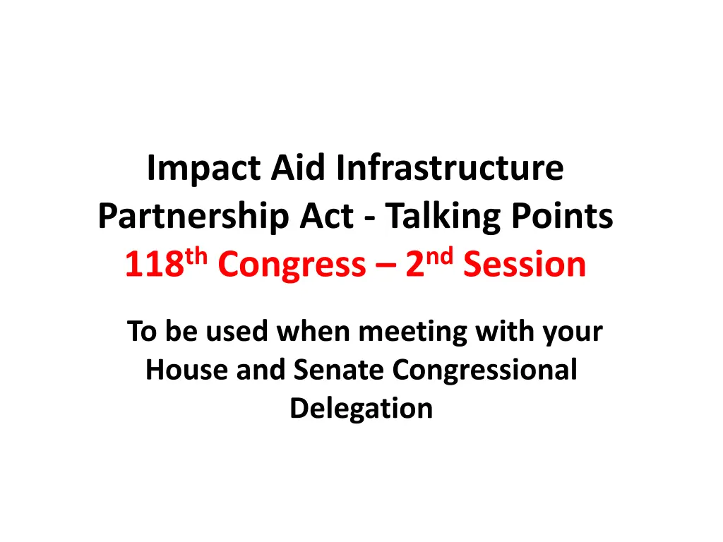 impact aid infrastructure partnership act talking n.w
