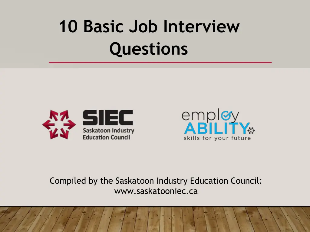 10 basic job interview questions n.w