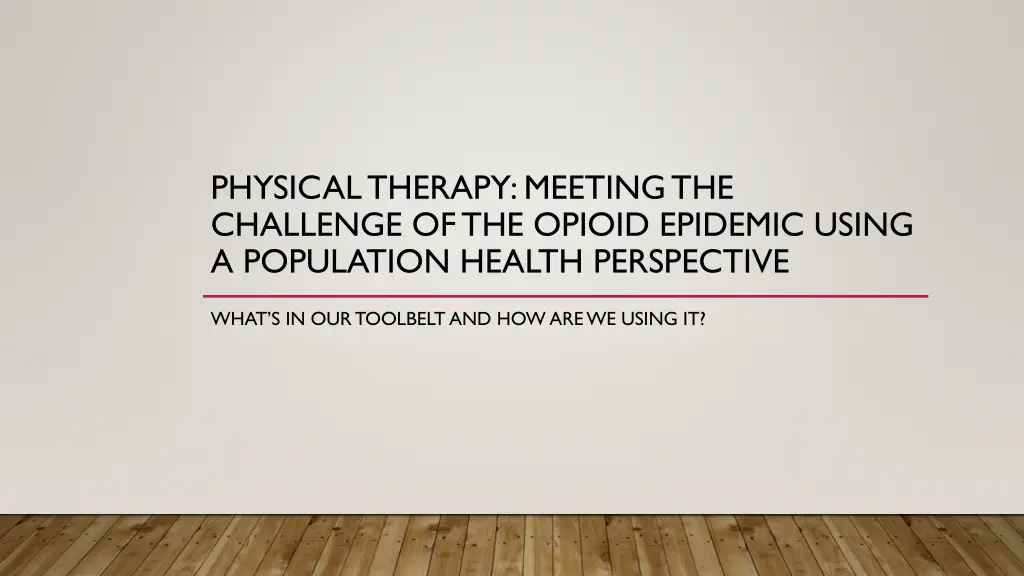 physical therapy meeting the challenge n.w