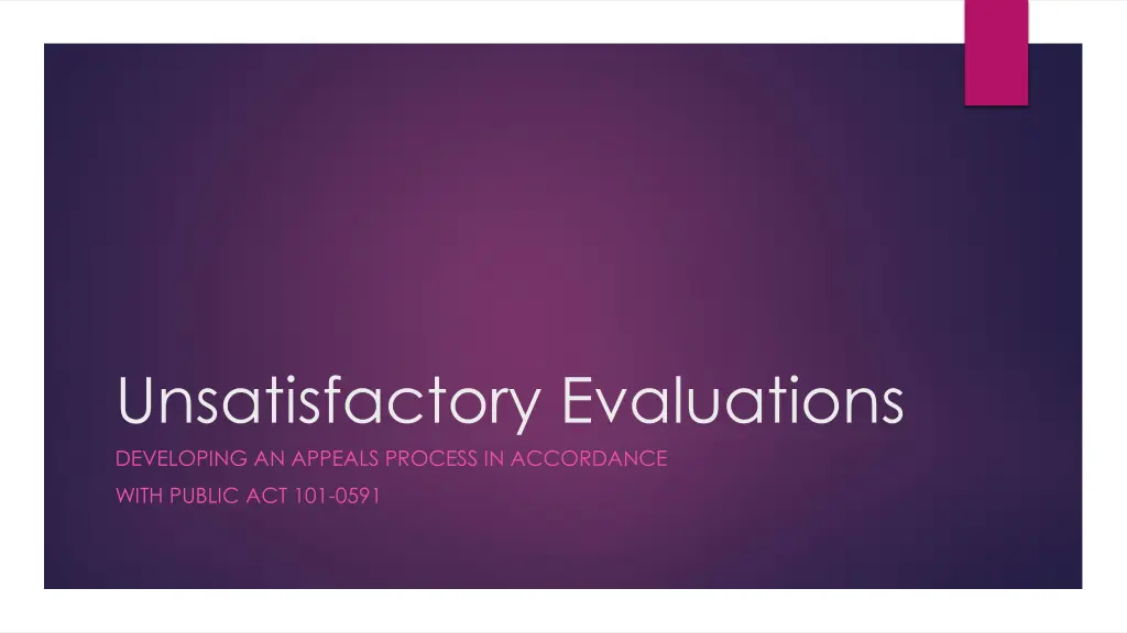 unsatisfactory evaluations developing an appeals n.w