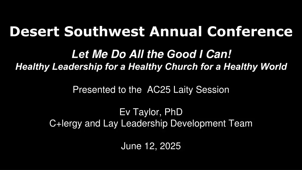 desert southwest annual conference n.w