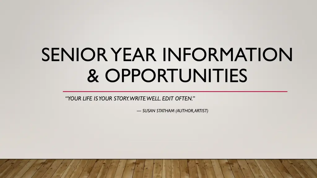 senior year information opportunities n.w