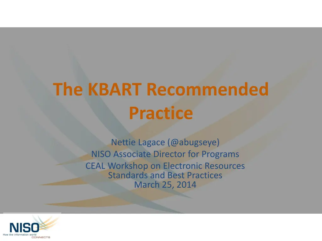 the kbart recommended practice n.w
