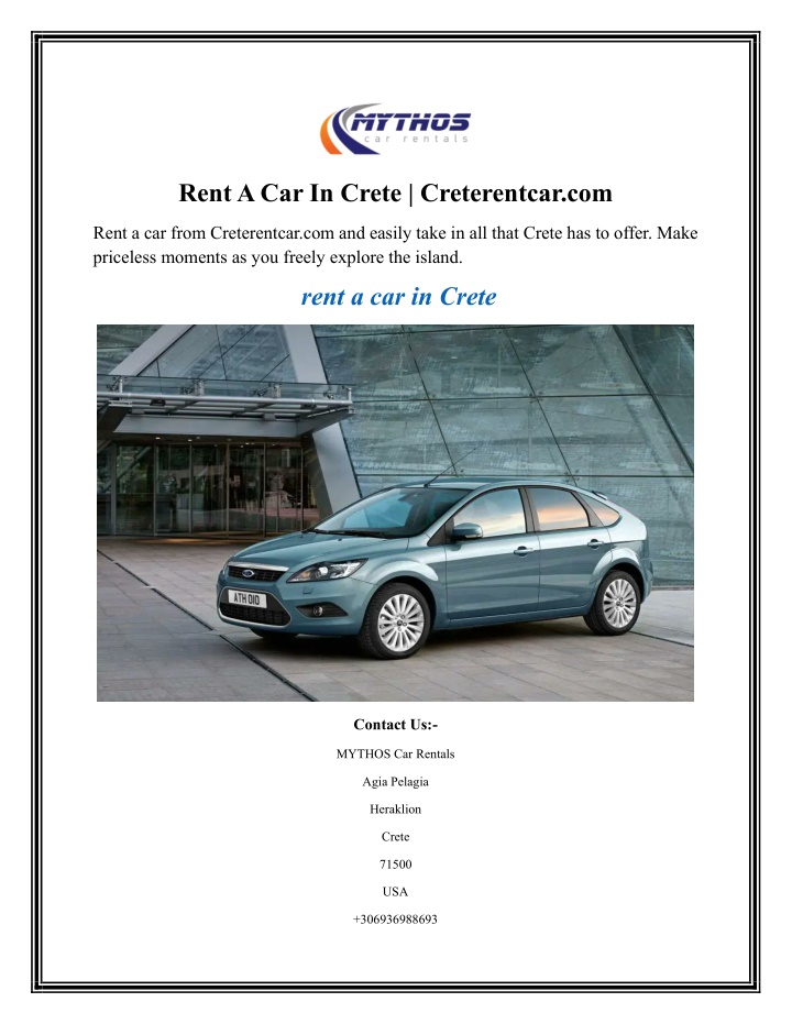 rent a car in crete creterentcar com n.w