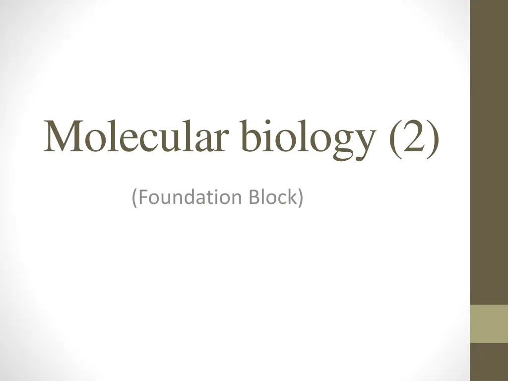 molecular biology 2 n.w