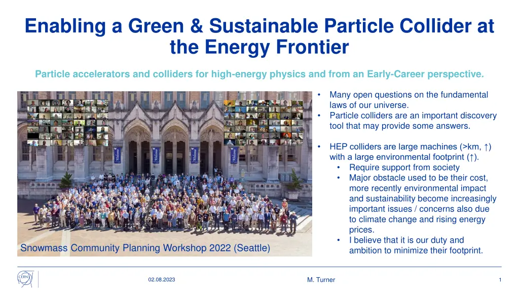 enabling a green sustainable particle collider n.w