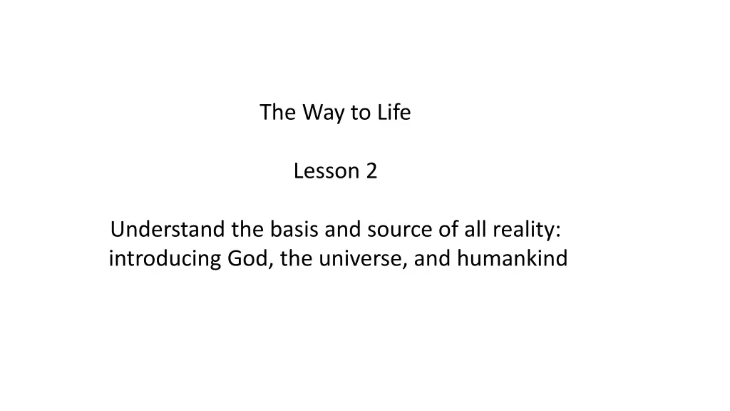 the way to life n.w